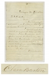 Clara Barton Autograph Letter Signed -- With a Photo of Her Childhood Home